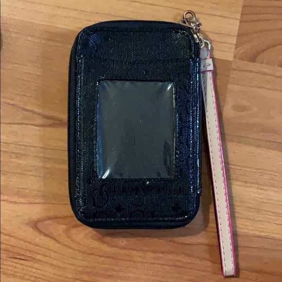 Guess black zip mini wristlet wallet with ID slot - Picture 2 of 10